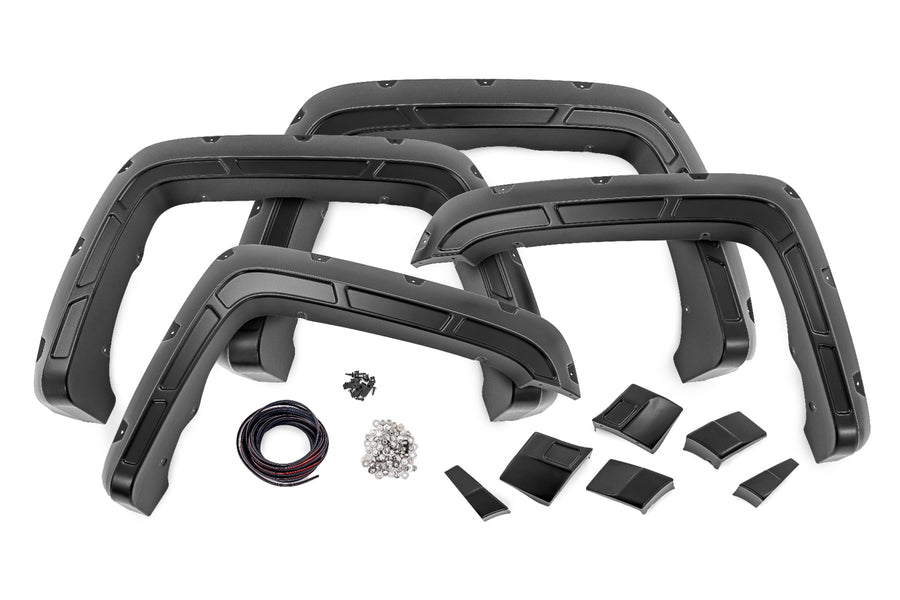 Rough Country - Defender Pocket Fender Flares - G9K Satin Steel - GMC Sierra 1500 (14-18)/Sierra 2500 HD (15-19)
