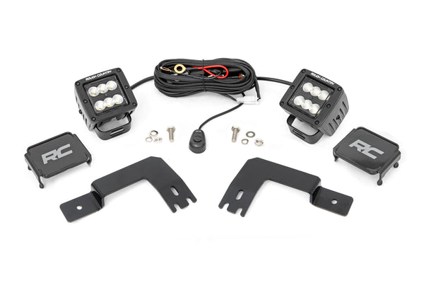 Rough Country - LED Light - Under Bed Mount - 2 In. Black Pair - Flood - Polaris XPEDITION ADV 5
