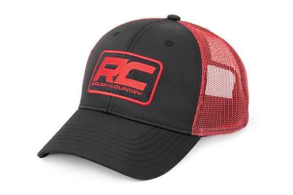Rough Country - Rough Country Hat - Red Mesh - Rough Country Patch - Black/Red