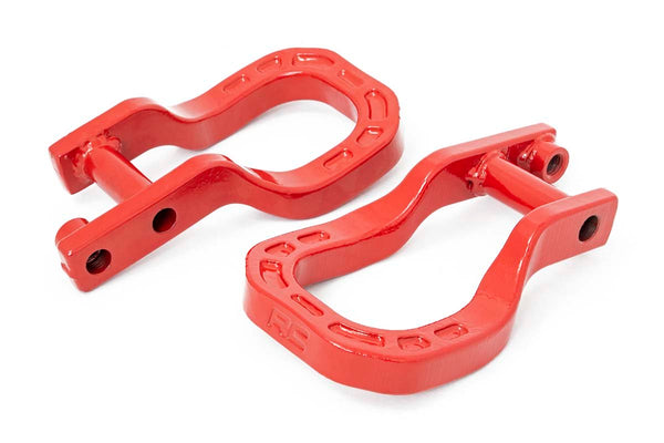 Rough Country - Tow Hooks - Forged - Red - Chevy Silverado 1500 2WD/4WD (2019-2025 & Classic)