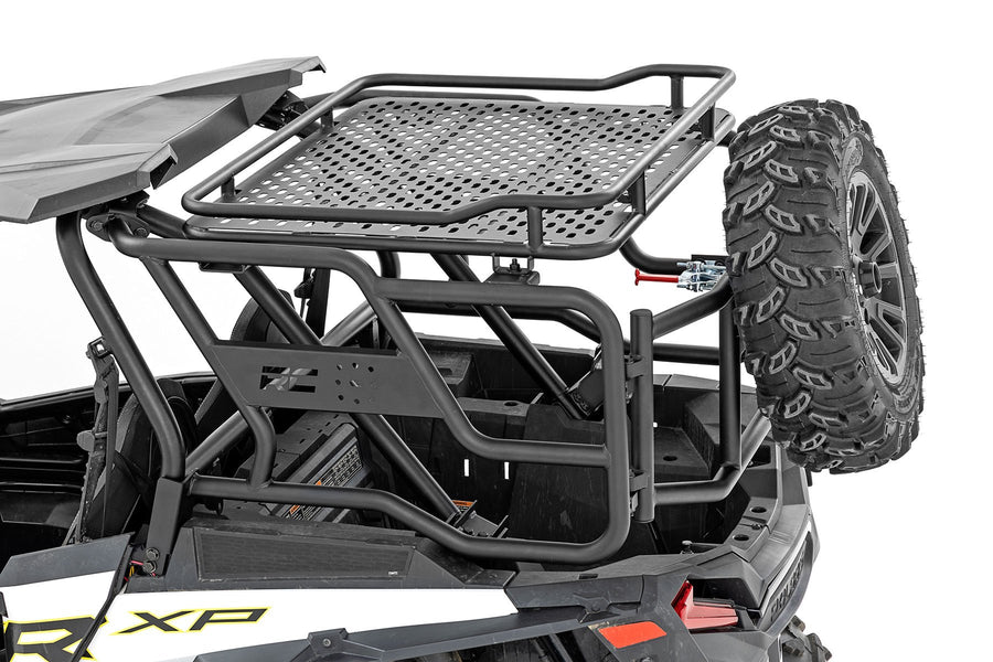 Rough Country - Tubular Rear Cargo Rack - Spare Tire Mount - Polaris RZR XP 1000