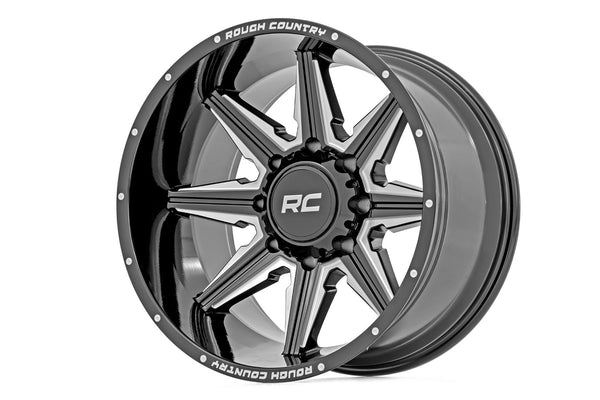 Rough Country - Rough Country 91M Series Wheel/One-Piece/Gloss Black/20x12/6x135/-44mm