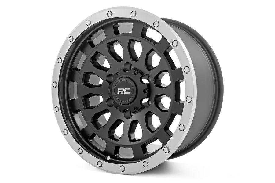 Rough Country - Rough Country 87 Series Wheel/Simulated Beadlock/Black/Machined/17x8.5/6x5.5/+0mm