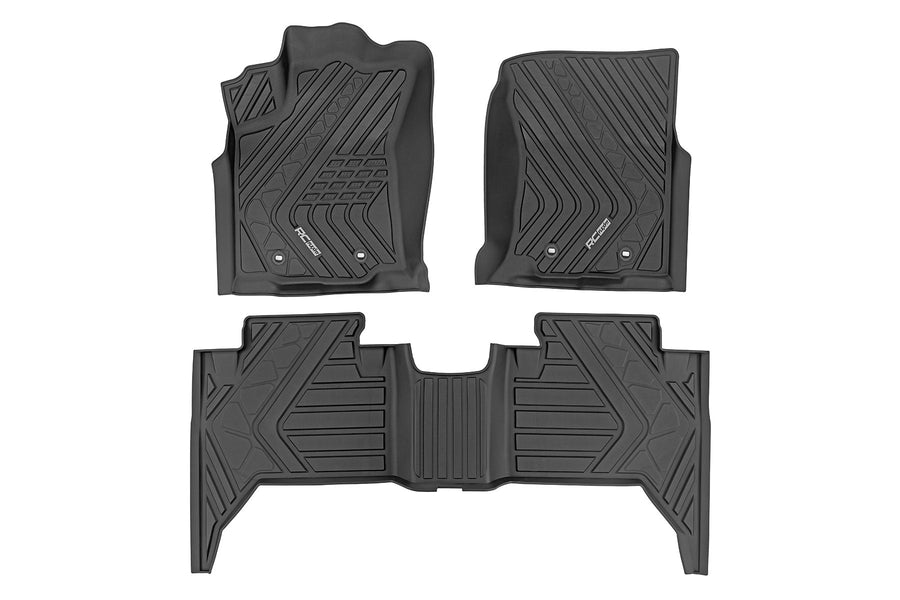 Rough Country - Flex-Fit Floor Mats - Front And Rear - Toyota Tacoma 2WD/4WD (2016-2023)