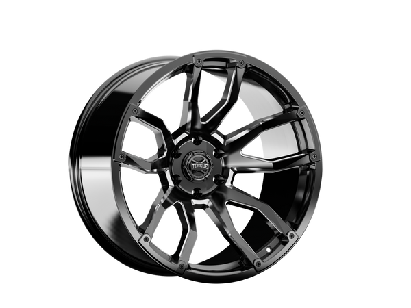 Rough Country - Torque Impact/Gloss Black W/Milled Accents/20x9/6x135/-12mm