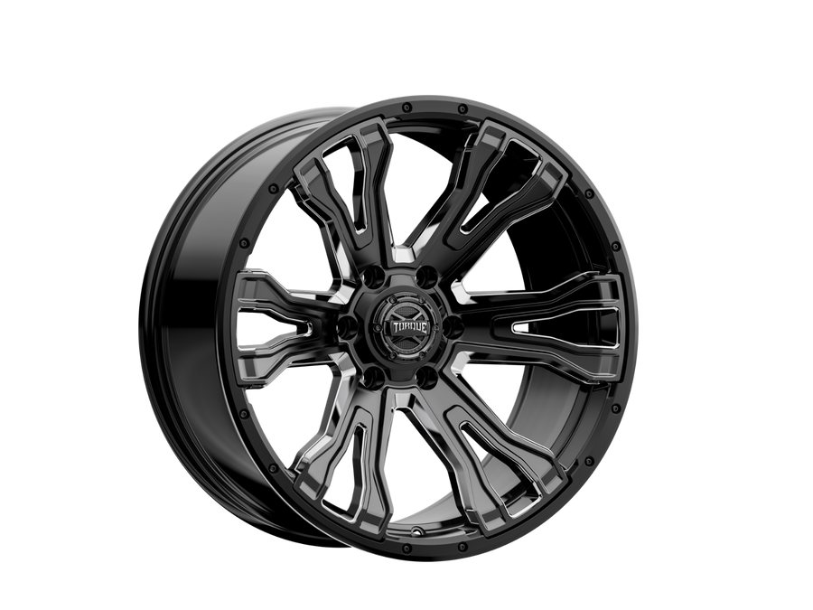 Rough Country - Torque Prime/Gloss Black W/Milled Accent/20x9/6x5.5/-12mm