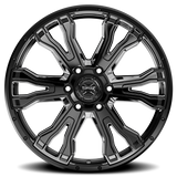 Rough Country - Torque Prime/Gloss Black W/Milled Accent/20x9/6x5.5/-12mm