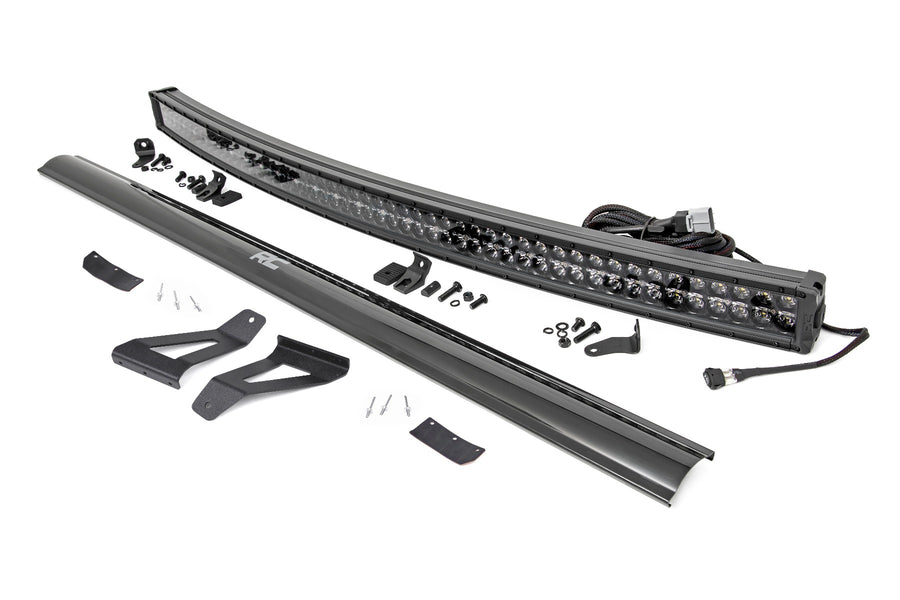 Rough Country - LED Light Kit - Windshield Mount - 50 In. BLK Dual Row - White DRL - Jeep Cherokee XJ (84-01)