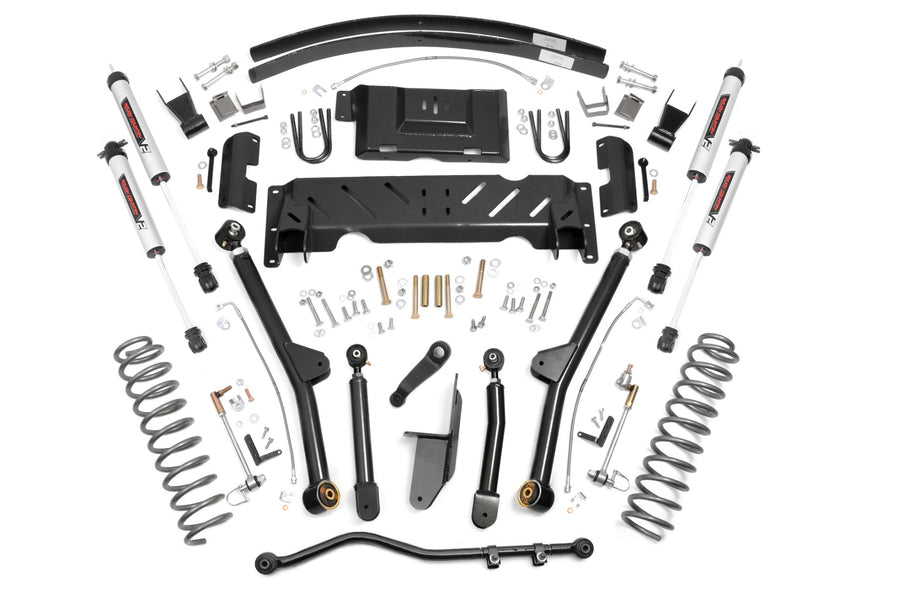 Rough Country - 4.5 Inch Lift Kit - Long Arm - AAL - NP242 - V2 - Jeep Cherokee XJ 4WD (84-01)