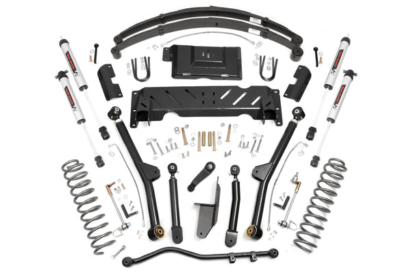 Rough Country - 4.5 Inch Lift Kit - Long Arm - RR Leaf'S - NP242 - V2 - Jeep Cherokee XJ (84-01)